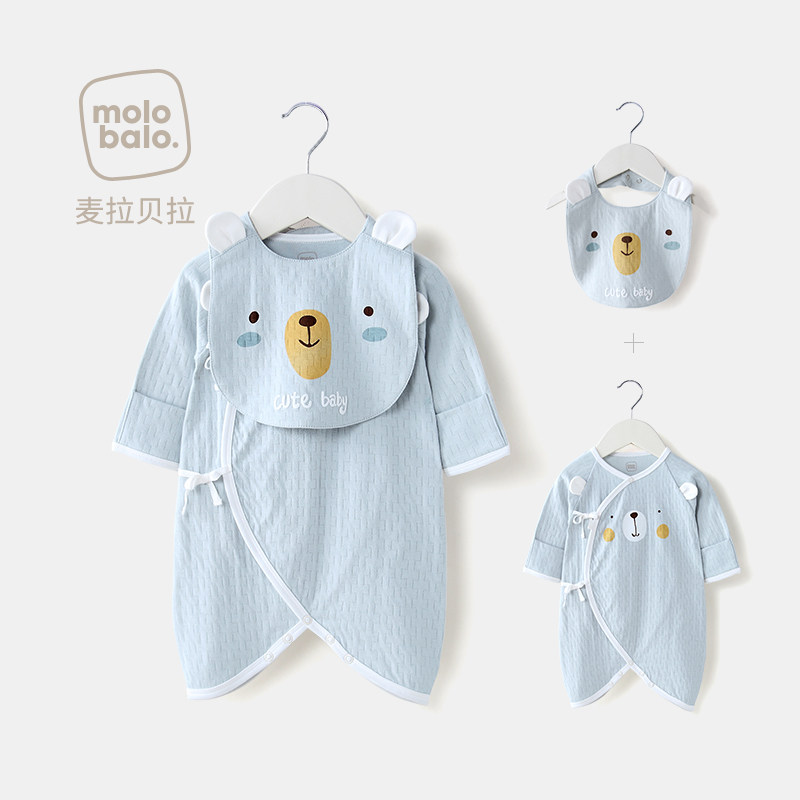 春秋匹马棉初生婴儿连体衣 爱笔笔母婴连身衣/爬服/哈衣