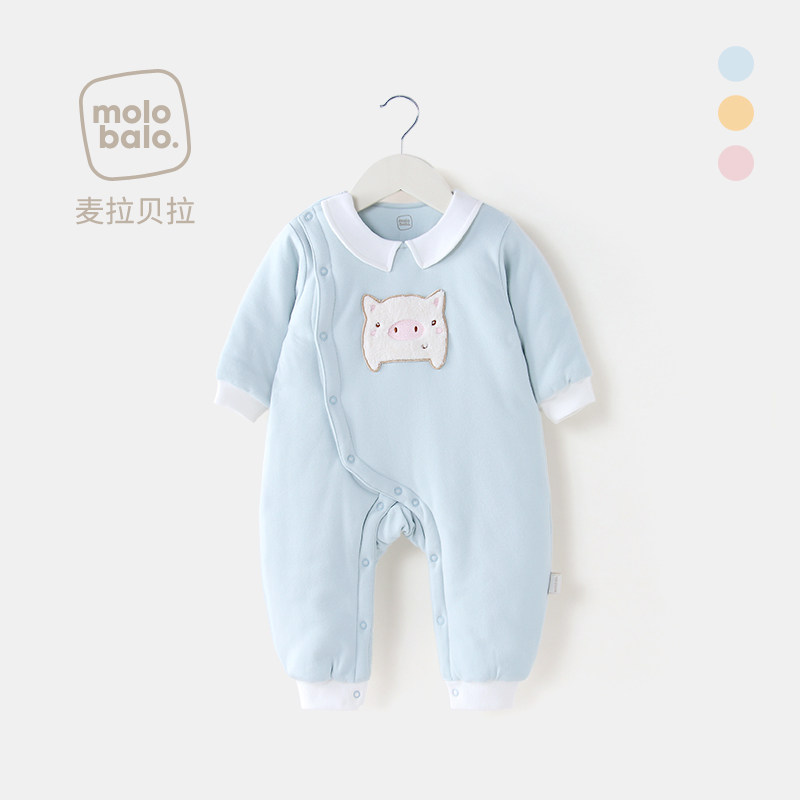 初生婴儿秋冬季纯棉 爱笔笔母婴连身衣/爬服/哈衣