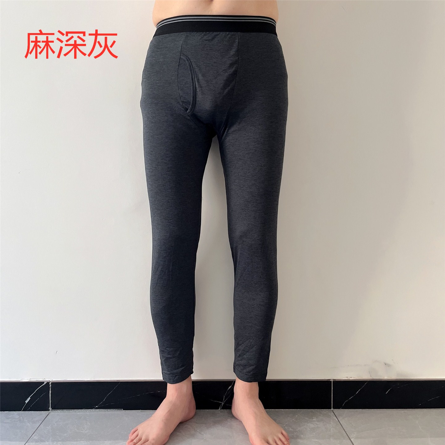 外贸日单秋冬速干保暖薄款男打底紧身长裤修身健身运动铲球9分裤 - 图2