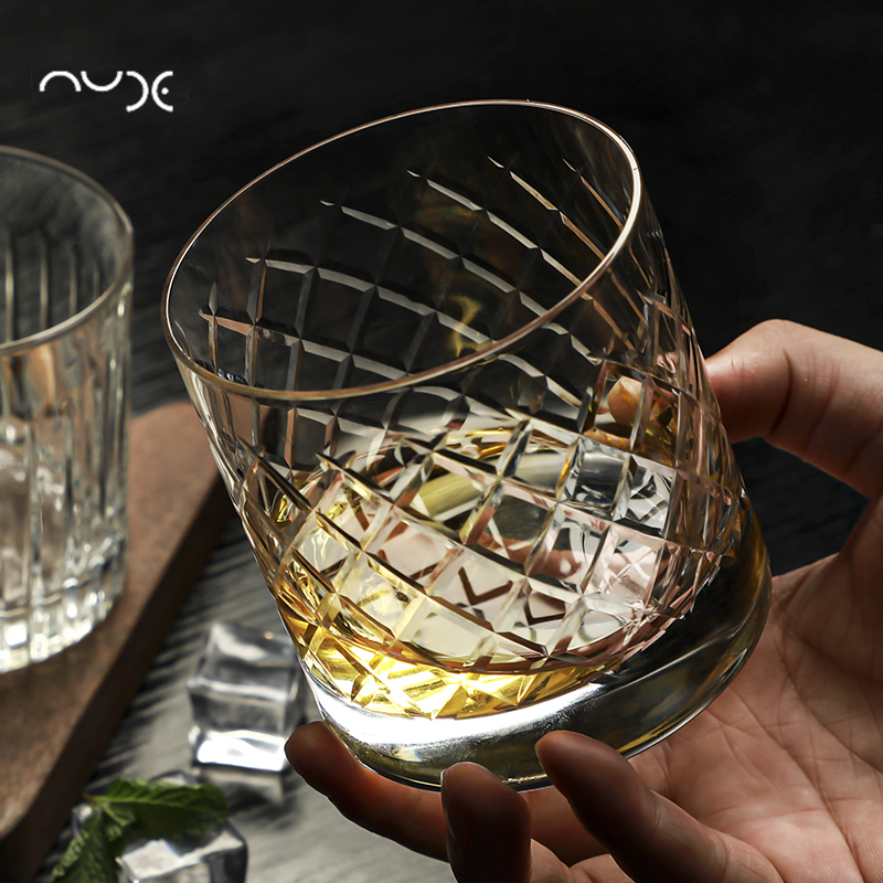 土耳其进口Nude水晶玻璃威士忌酒杯手工刻花大冰球杯古典杯洋酒杯 - 图0