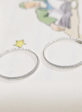 999纯银戒指小众设计足银男女高级感情侣尾戒小指原创简单细素圈