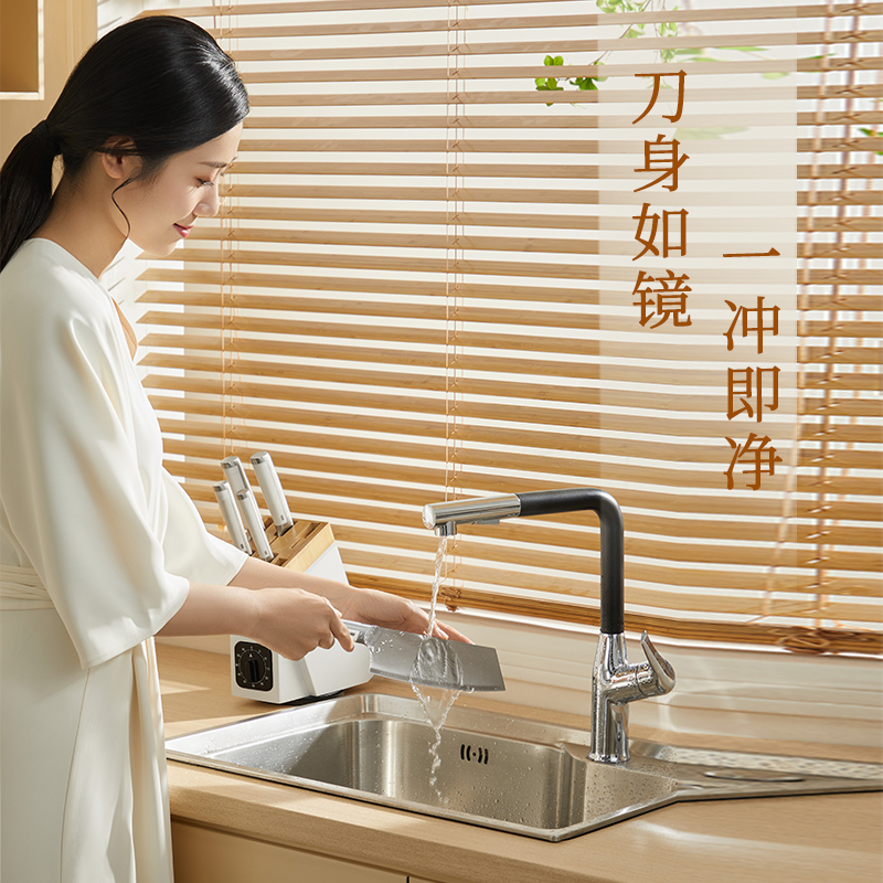 沃生白鲨锋利刀具套装厨房组合家用全套不锈钢菜刀砧板二合一刀架 - 图1