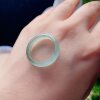 Natural jadeite ice ring, light green and fresh flowers