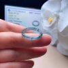Natural jade ring clear water green smoke purple floating flowers fresh