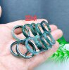Natural grade A jadeite blue green yellow black chicken square ring