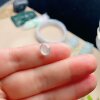 Natural jade ice seed oval small egg surface sweet water green
