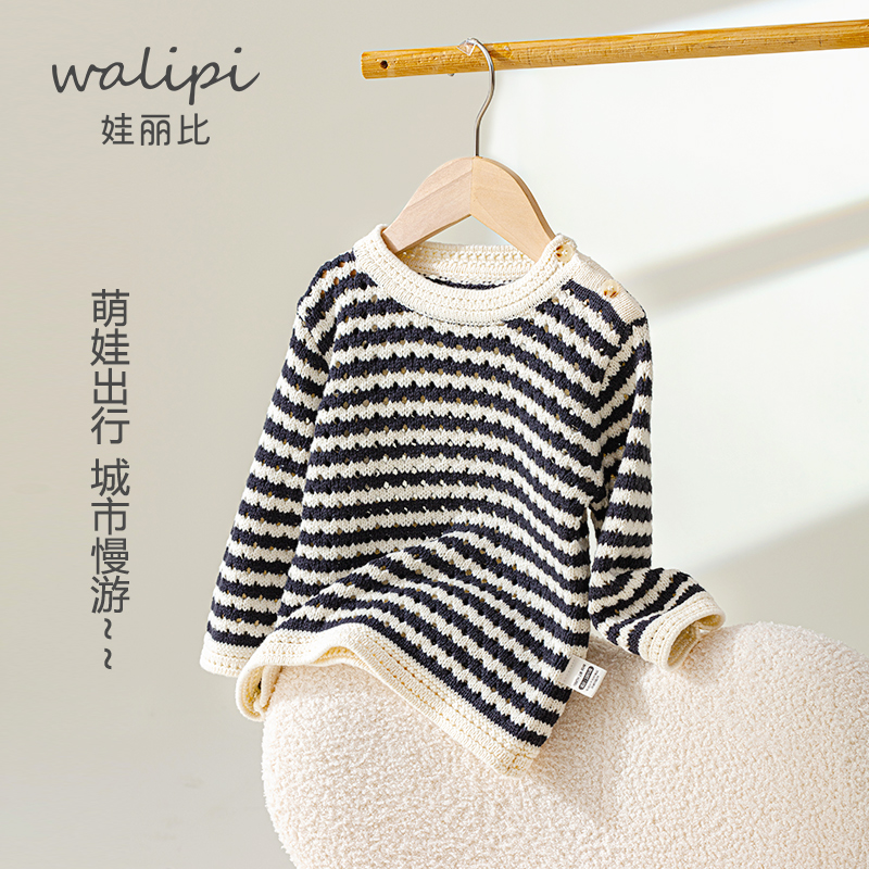 秋冬季保暖儿童毛衣男女宝宝春秋外出针织衫婴儿洋气纯棉毛线开衫 - 图2