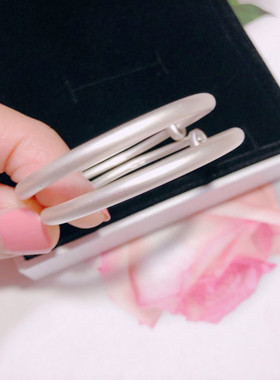 新生婴儿男女宝宝磨砂古法银手镯