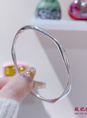 莫比乌斯环纯银手镯女气质网红