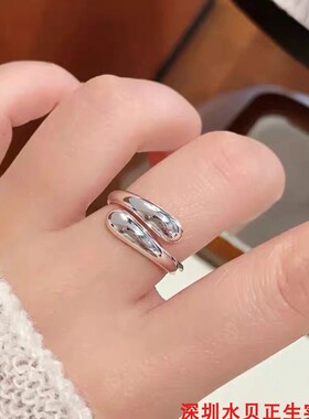 水滴光面纯银手镯女简约百搭网红