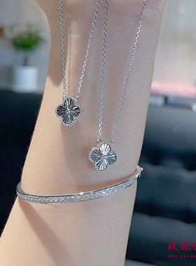 四叶草纯银项链女小众简约百搭