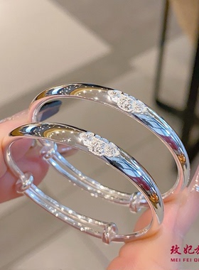 男女宝宝福字小孩子足银9999手镯