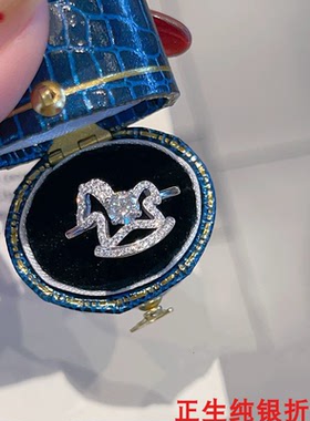 莫桑石木马纯银项链女简约百搭