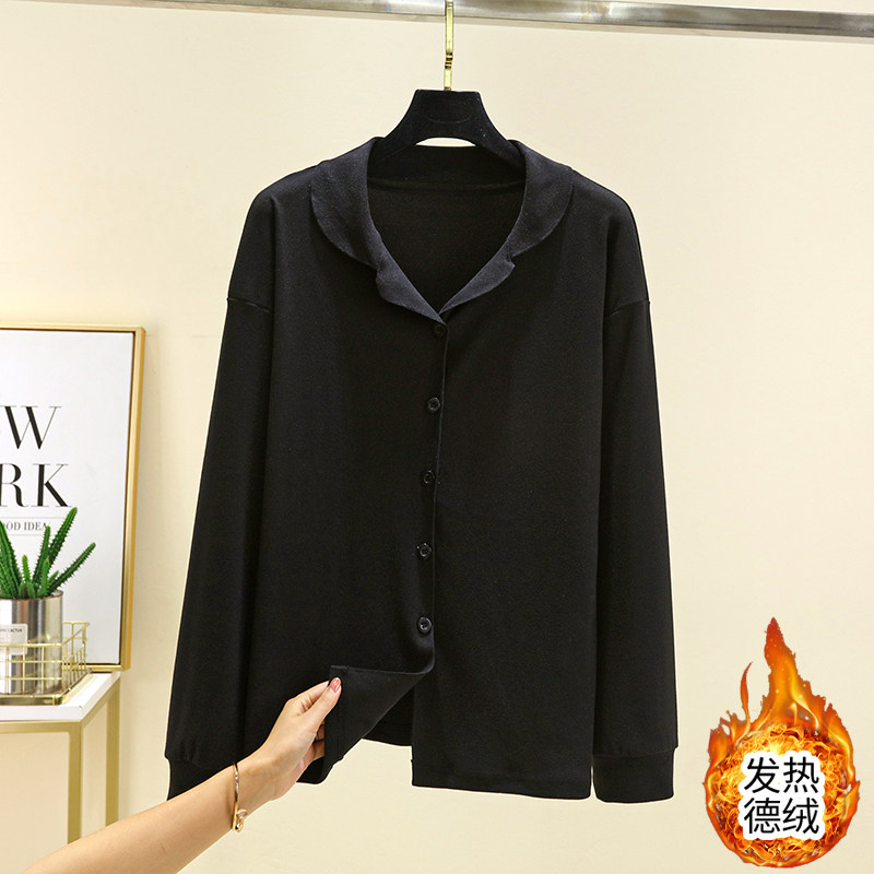 德绒保暖翻领上衣女冬季加厚长袖开衫加绒发热睡衣上装纯色外套,淘宝优惠券,粉丝福利购,淘宝优惠卷