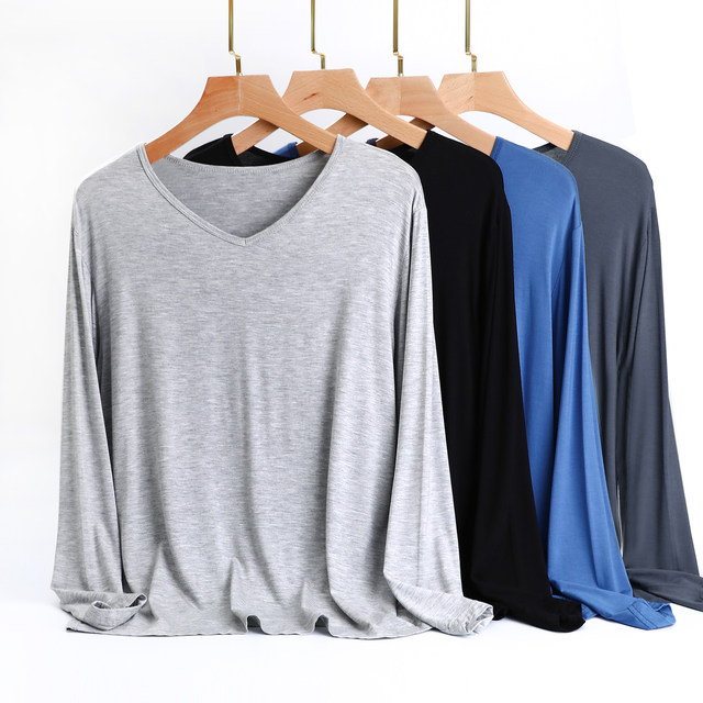 Modal ຜູ້ຊາຍ V Neck ແຂນຍາວເທິງ