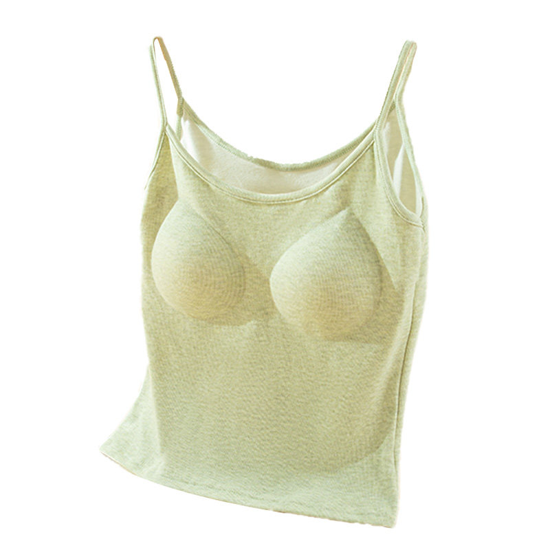 德绒纯色保暖吊带背心女冬季加绒胸棉款打底衫加厚免穿文胸上衣,淘宝优惠券,粉丝福利购,淘宝优惠卷