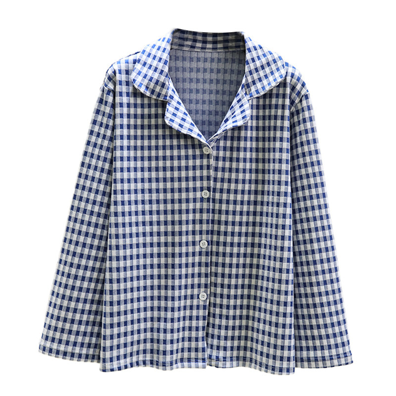 德绒翻领格子睡衣上装女冬季加厚保暖居家翻领上衣大码加绒开衫,淘宝优惠券,粉丝福利购,淘宝优惠卷