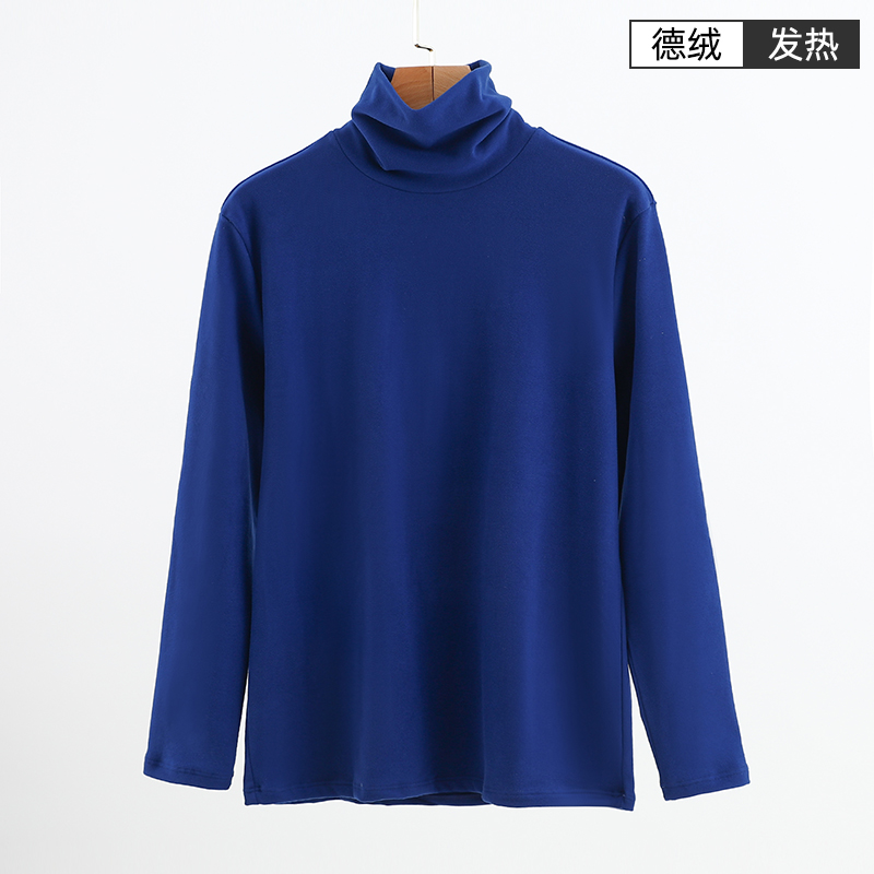 德绒男士高领上衣冬季加厚宽松长袖卫衣休闲大码针织大码打底衫 - 图2