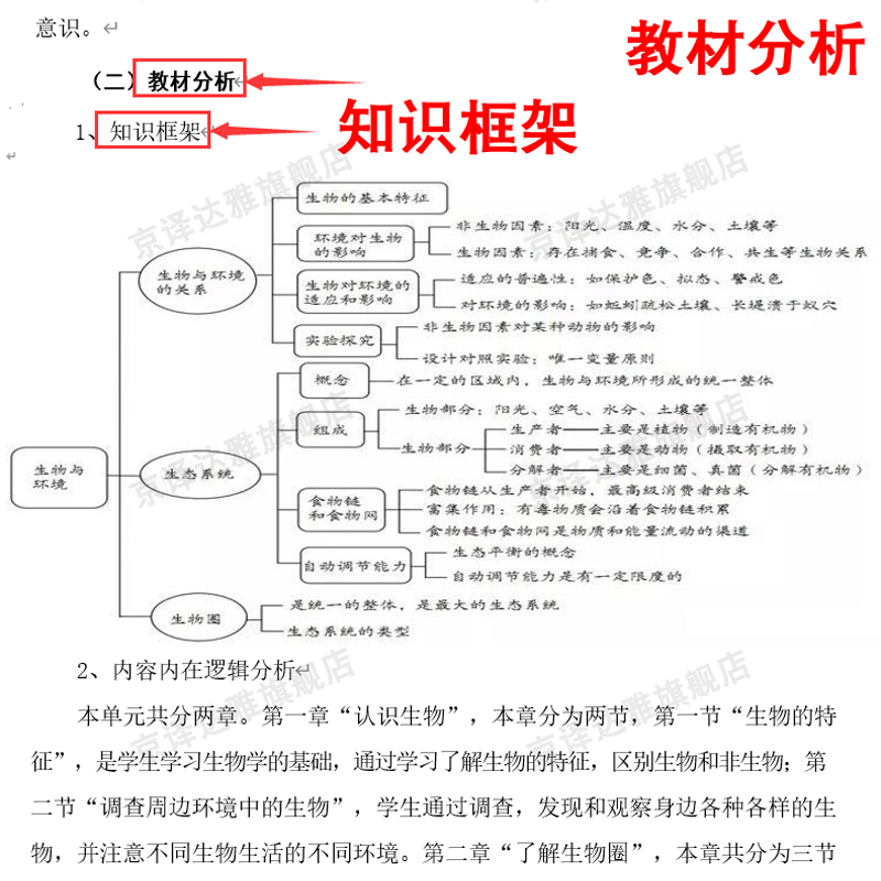 2024新课标人教版初中生物七八年级上册下册大单元作业设计初一初二整体单元分析教学设计核心素养作业设计教案学习课时作业任务 - 图3