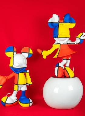 乐布隆蒙德里安卡通米奇米妮摆件