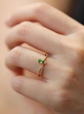 水滴交叉纯简约百搭戒指女轻奢时尚小众复古气质双层缠绕超仙饰品