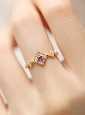 《杜乐丽花园》 法式玫瑰粉 巴洛克天然粉碧玺时髦高级感轻奢戒指