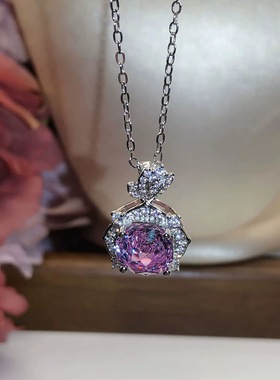 货源抖音网红直播爆款进口高碳钻千禧紫色玫瑰切时尚戒指项链