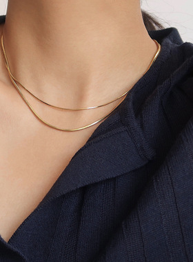 choker质感钛钢蛇骨链不掉色