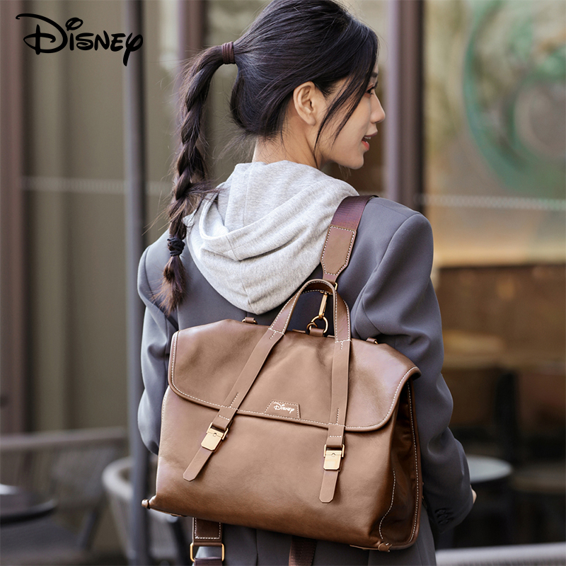 迪士尼包包女式2025新款双肩包轻奢小众高级感女款手提背包公文包 - 图1