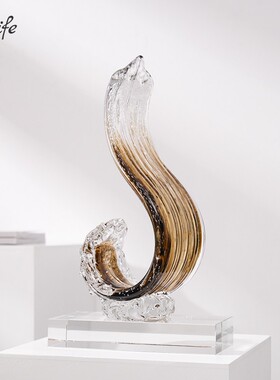 琉璃风生水起海浪招财摆件装饰品