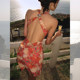 ITSNIKAR retro red floral dress for women summer sexy halter neck halter skirt seaside backless vacation skirt