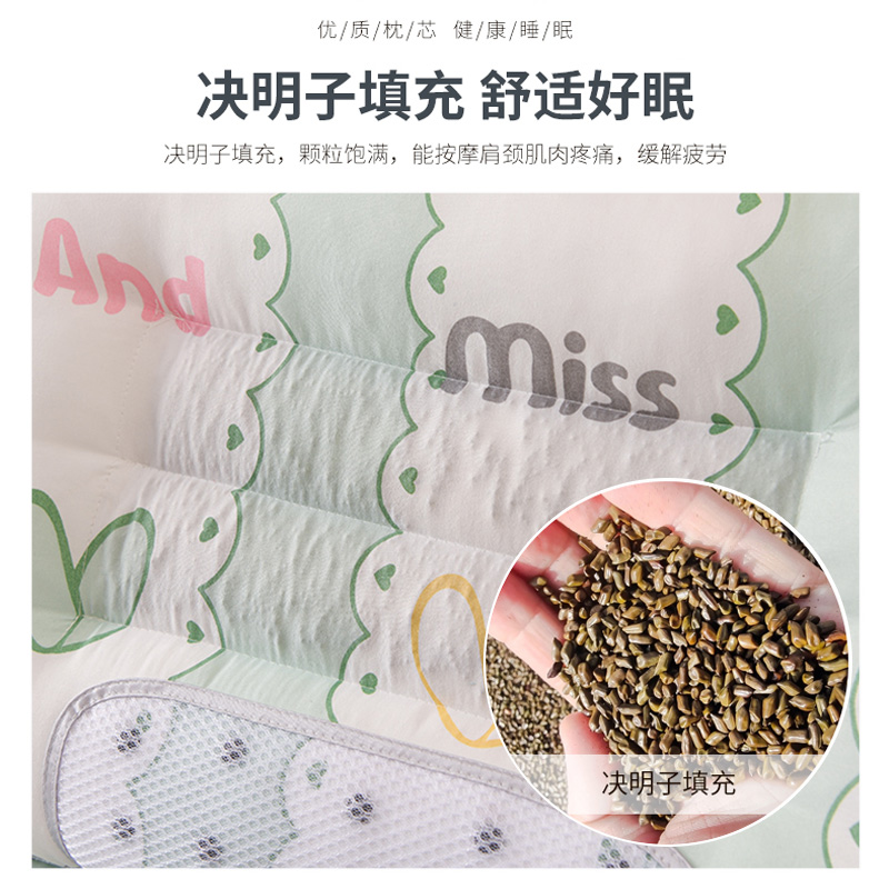 决明子枕头一对装单人护颈助眠枕头芯磁石按摩学生荞麦枕芯单只装 - 图1