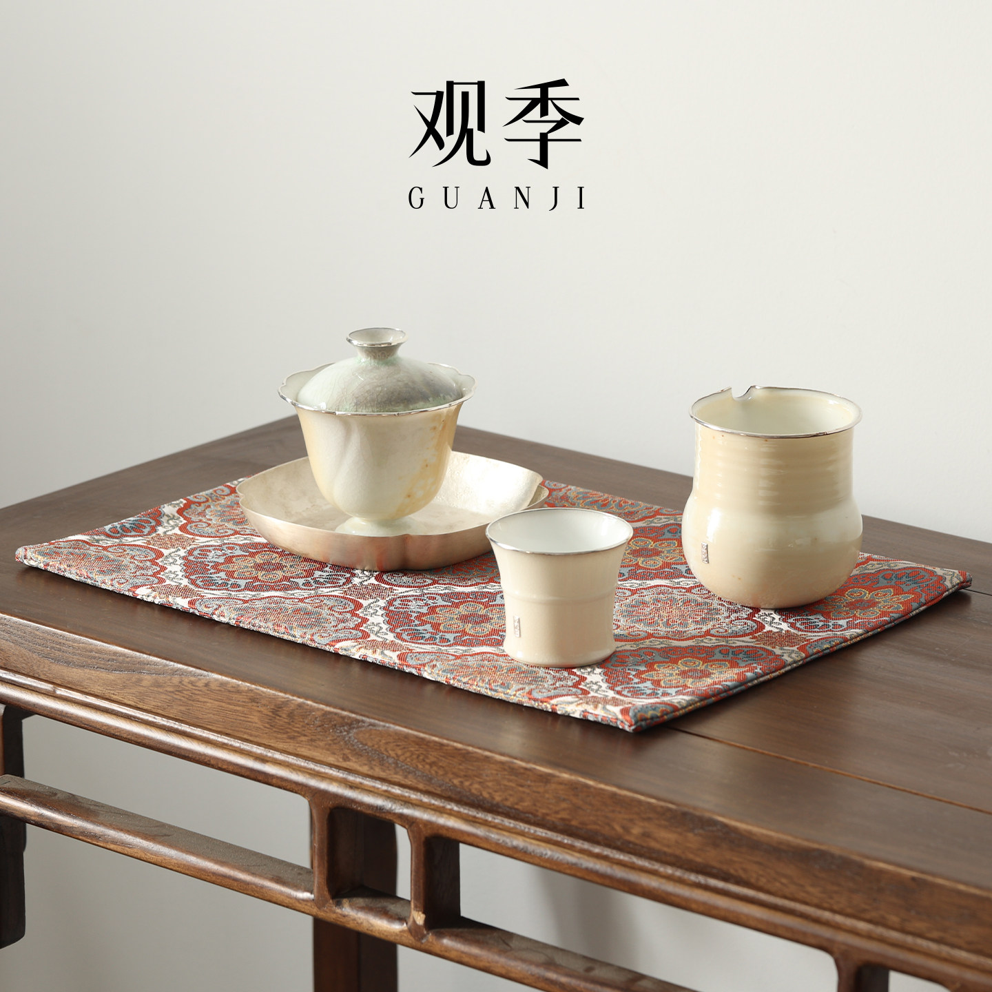 栖凤居西阵织宝相花复古茶席新中式禅意桌垫高端宋锦布艺万花桌布,淘宝优惠券,粉丝福利购,淘宝优惠卷