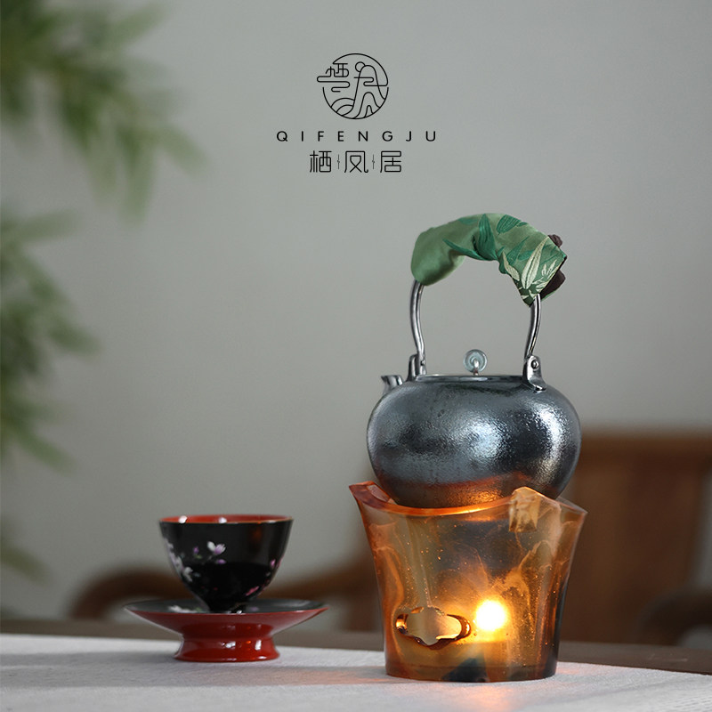 栖凤居琉璃加热温茶炉茶器具隔火防烫煮茶炉禅意中式明火火炉,淘宝优惠券,粉丝福利购,淘宝优惠卷