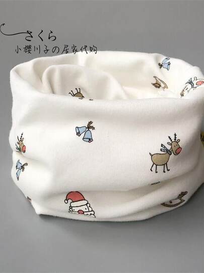 Japanese children's neck scarf autumn and winter pure cotton baby neck scarf windproof pullover children's warm winter baby neck sleeve