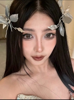 TM｜E20刘超老师同款 西方女神暗黑精灵羽毛皇冠金色
