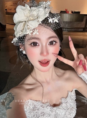 TM｜奶油法式网纱小礼帽