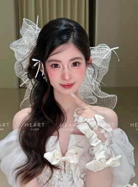 TM｜泡泡蝴蝶结新娘公主网纱多层