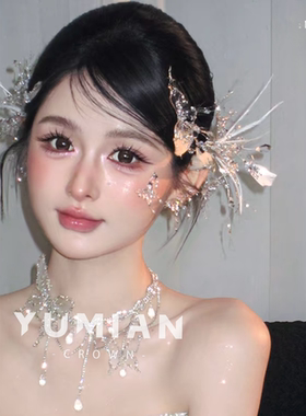 TM｜“蝴蝶流星项链”碎钻水钻合金女明星网感项链