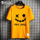 Мультфильм аниме клоун Джокер Улыбаясь улыбка Улыбка Улыбка Улыбка Той модный случайный мужской короткий