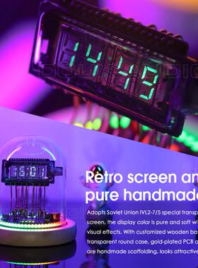 复古VFD时钟WIFI RGB LED时钟参考数码管时钟桌面装饰礼品