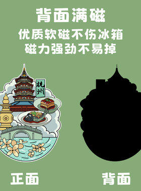 冰箱贴定制软磁吸贴城市旅行纪念打卡地标照片建筑物文创来图定制