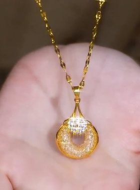 2025年新款潮金丝网状圈圈项链