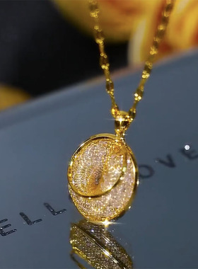 无注册商标新款圆形网纱碎钻吊坠