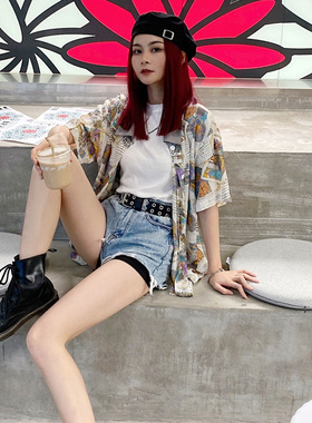 朋克蹦迪机车摇滚风免打孔腰带