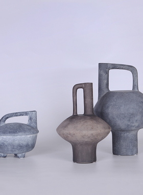 软装恒大新品复古侘寂风民宿日式居家花器创意陶瓷装饰品禅意摆件