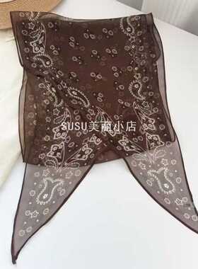 SUSU8139咖色佩斯利纹高级丝巾