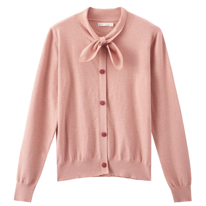 茵曼2020秋季穿搭温柔风粉红色毛衣 茵曼田田极客毛针织衫