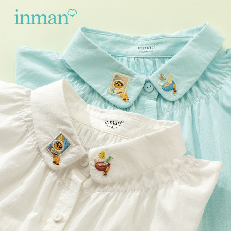 茵曼白色女全棉2020夏装潮纯棉衬衫 茵曼田田极客衬衫