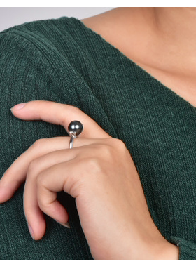 大溪地母贝黑珍珠戒指天然海水